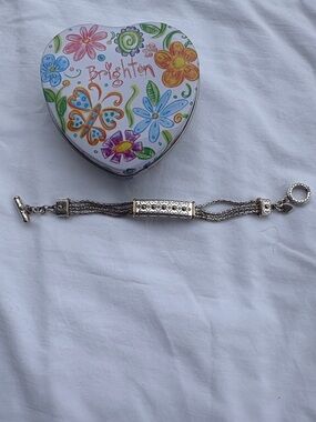 Brighton Silver with gold-tone accents Multi-Strand Filigree Toggle Bracelet